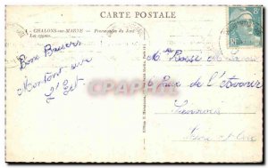 Old Postcard Chalons sur Marne Jard swan