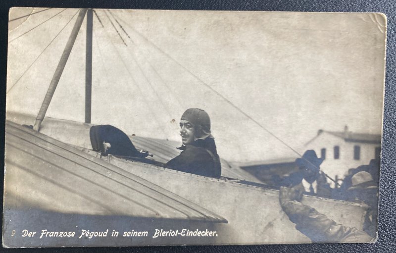 Mint Germany Real Picture Postcard RPPC Pegoud Pilot In Bleriot Eindecker