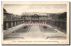 Paris Old Postcard National Archives Court & # 39honneur palace Soubise