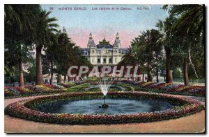 Postcard Old Mente Carlo Gardens and Casino