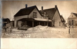 RPPC Snowy Scene, Possibly Larimore ND c1907 Vintage Postcard O30