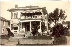 Real Photo, House with Balcony Awning, 1908-1924