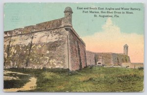 St Augustine Florida~Fort Marion~East & Southeast Angles-Water Battery~c1910 Pc