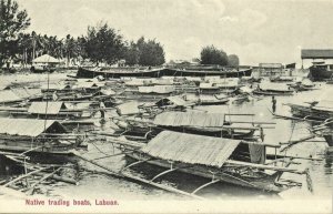 malay malaysia, LABUAN BORNEO, Native Trading Boats (1910s) Postcard