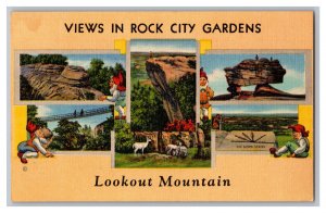 Lookout Mountain Georgia Views In Rock City Gardens Postcard