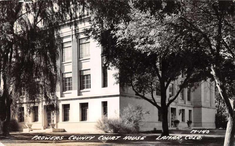 Lamar Colorado birds eye view Prowers Co Court House real photo pc Z39755