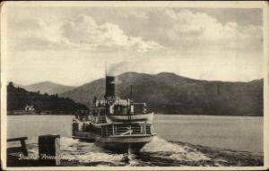 Scotland - Small Steamer Ship Leaving Tarbet Pier c1910 Postcard