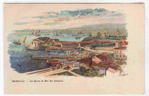 Les Bains de Mer des Catalans Marseille France artist signed Tamagno postcard