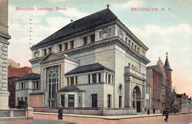 Brooklyn Savings Bank, Brooklyn, New York City, Early Postcard, Used in 1911