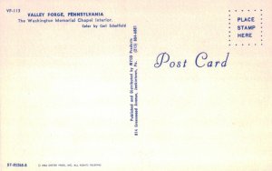 Washington Memorial Chapel Interior Valley Forge, Pennsylvania Postcard