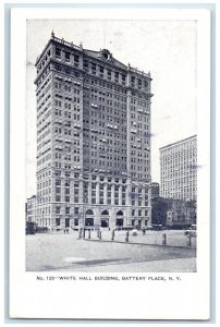 c1905 White Hall Building Exterior Road Battery Place New York Vintage Postcard