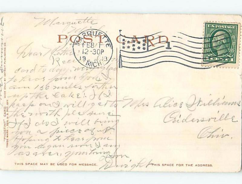 Divided-Back COURTHOUSE SCENE Marquette Michigan MI d3041