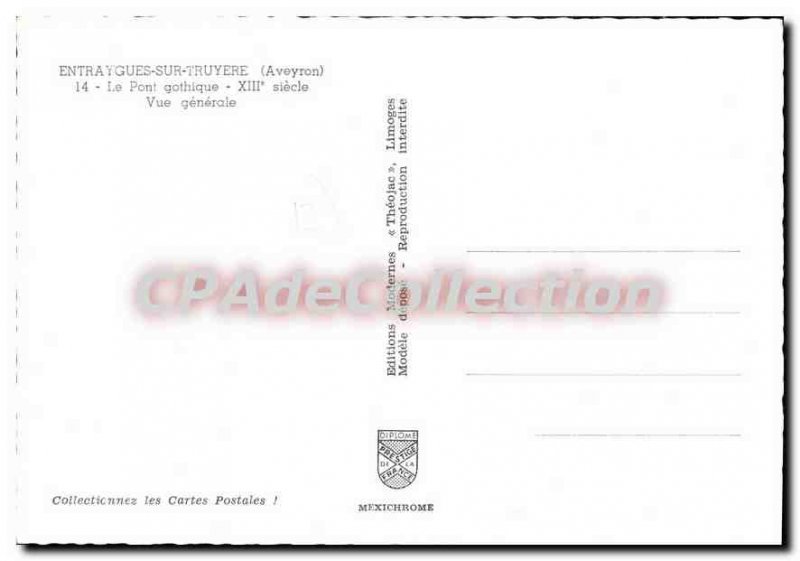 Postcard Old Entraygues sur Truyere Gothic Bridge General view