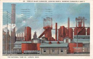 Blast Furnaces National Tube Steel Works Lorain Ohio 1930 postcard