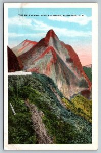 Hawaiian Postcard - The Pali Scenic Battle Ground, Honolulu Hawaii