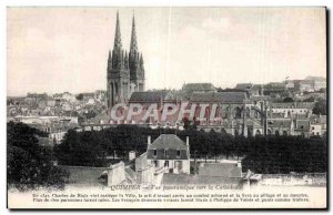 Old Postcard Quimper Panoramic to the Cathedral