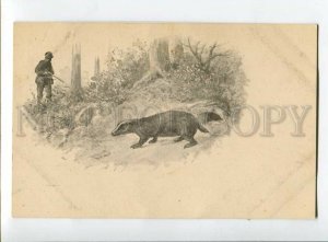 3132474 HUNTER & BADGER near Burrow Vintage Russian RARE PC