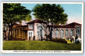 Montreal Quebec Canada Postcard Look-Out and Restaurant on Mount Royal 1930