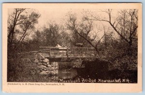 1910's NEWMARKET NEW HAMPSHIRE MOONLIGHT BRIDGE A H PLACE DRUG STORE POSTCARD