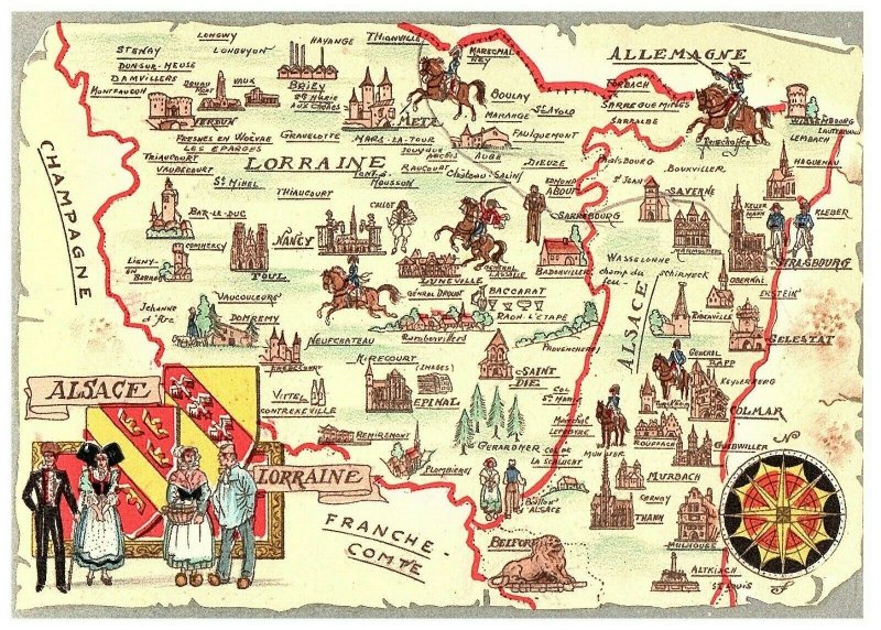 France French Country Map Postcard