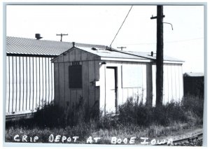 c1960 Crip Depot Bode Iowa IA Railroad Train Depot Station RPPC Photo Postcard