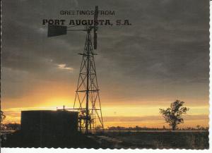 Australia greetings from Port Augusta sunset postcard