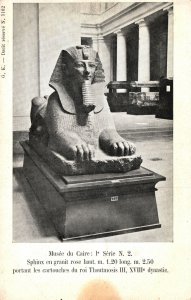 Vintage Postcard 1900's Museum Musee du Caire Sphinx en Granit Rose Haut Egypt