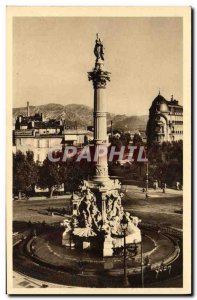Old Postcard Marseille Place Castellane and fountain Cantini