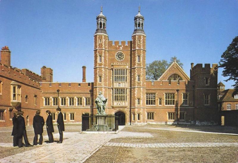 Eton College Berkshire UK Lupton's Tower Founder's Statue Pitkin Postcard D28