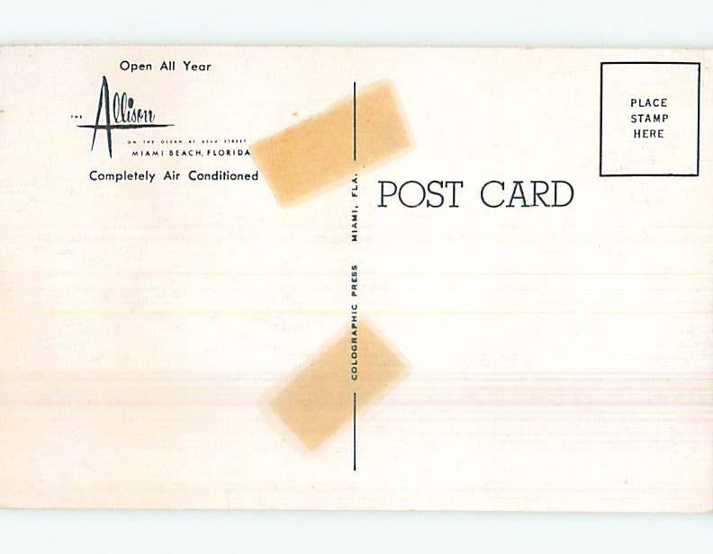 Pre-1980 ALLISON HOTEL Miami Beach Florida FL B3584
