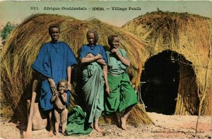 CPA AK Fortier 521 Afrique Occidentale- Village Peulh SENEGAL (812251)