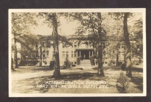 RPPC FORT WAYNE INDIANA BIBLE INSTITUTE ADMIN BUILDING 1950 REAL PHOTO POSTCARD