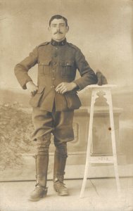 Military World War 1 Soldier RPPC Vintage Postcard 07.10