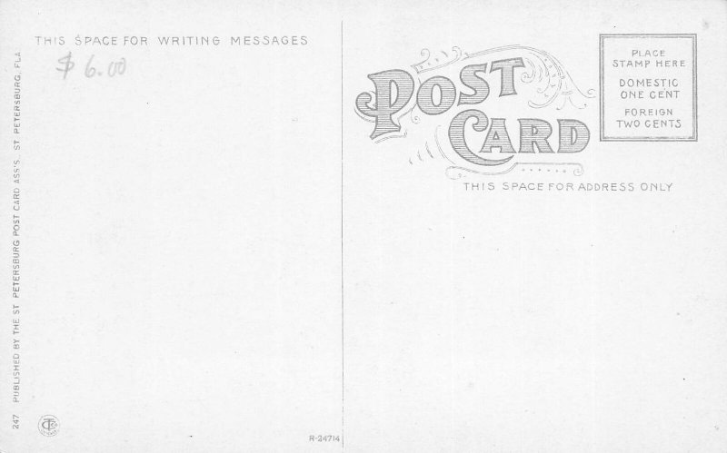 J86/ St Petersburg Florida Postcard c1910 Central Avenue Stores Autos 441