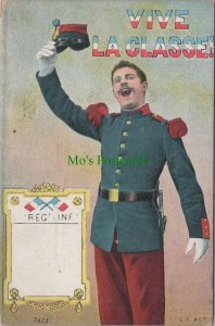 France Postcard - French Patriotic Soldier, Vive La Classe! RS34528