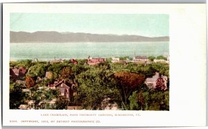 Lake Champlain from University Grounds Burlington VT UDB Vintage Postcard V06