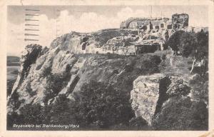 Blankenburg Germany birds eye view Regenstein Castle antique pc Z42466