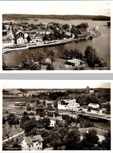 2~RPPC Postcards  Askersund, Sweden  CITY & WATERFRONT BUILDINGS Real Photos