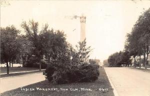 Ulm MN Native American Indian Monument, in 1938 RPPC Postcard