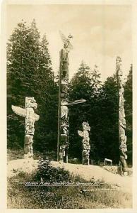 Canada, Vancouver, B.C., RPPC, Totem Poles at Stanley Park,Pub BY Gowen & Sutton