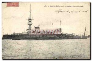 Old Postcard Boat War Admiral Trehouart guard armor ratings