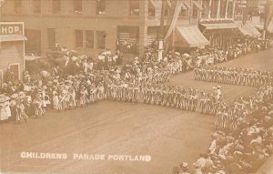 Portland Oregon Childrens Parade Patriotic Real Photo Postcard JJ649435