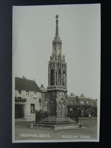 Waltham Cross ELEANOR CROSS showing HUBBARD' SWEET SHOP c1920s RP Postcard