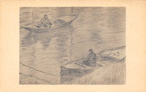 Two men fishing by Claude Monet Drawing View Images 