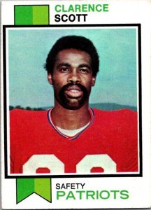 1973 Topps Football Card Clarence Scott New England Patriots sk2610