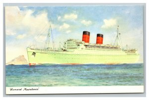 Vintage 1940's Postcard Cunard Line Mauretania Ocean Liner Southampton UK