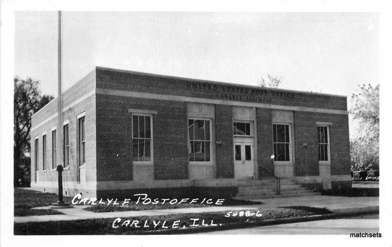 1940s Carlyle Illinois Post Office RPPC Real photo postcard 10482 