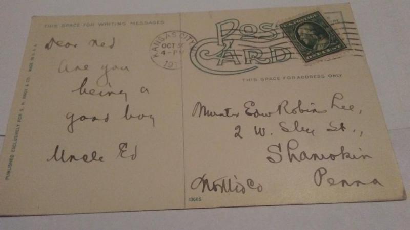 POSTCARD,KANSAS CITY,MO 1910 SUNKEN GARDENS $5.00
