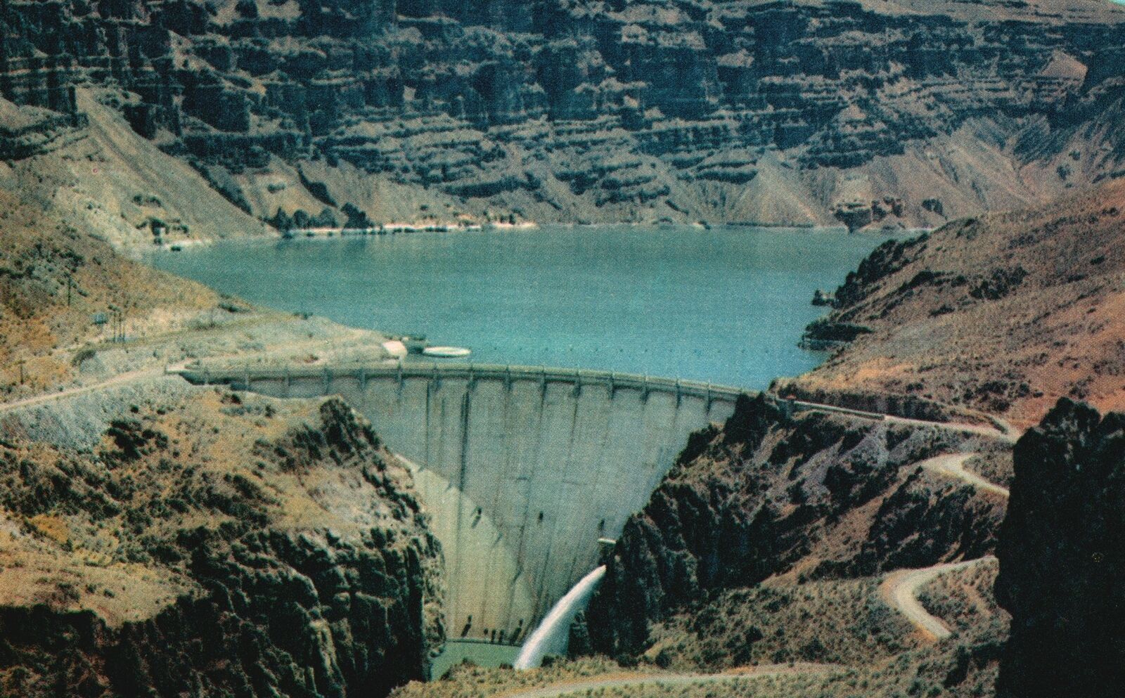 Vintage Postcard Owyhee River Dam Farm Irrigation Southwest Adrian East Oregon United States