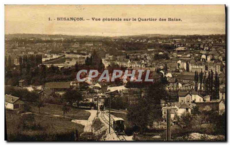 Old Postcard Besancon General View of the Quartier des Bains